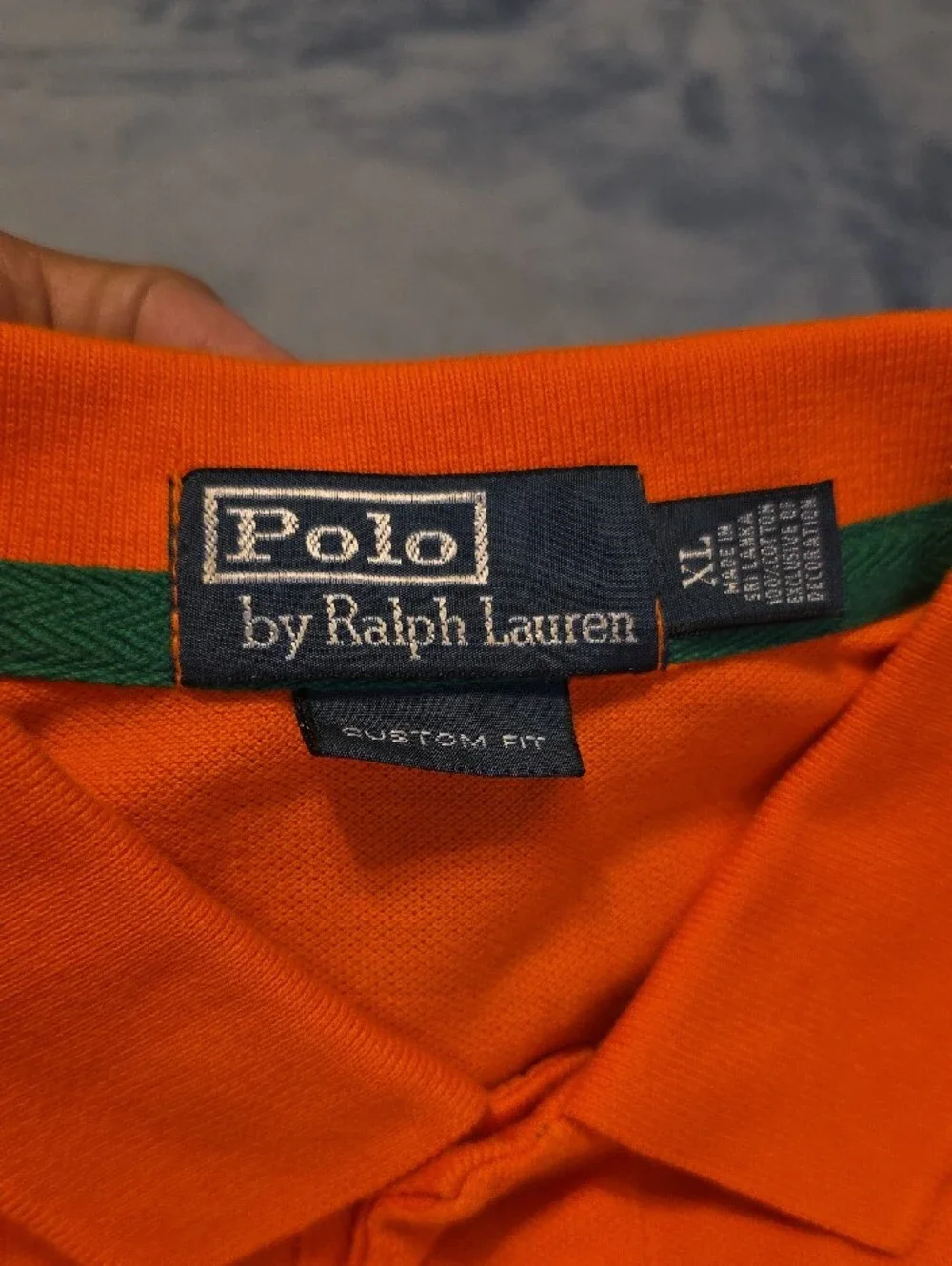 Polo by Ralph Lauren Bright Orange Polo with Navy Player Embroidery